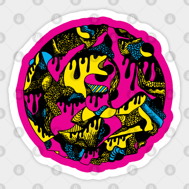 CMYK Circle of Drip Sticker by kenallouis